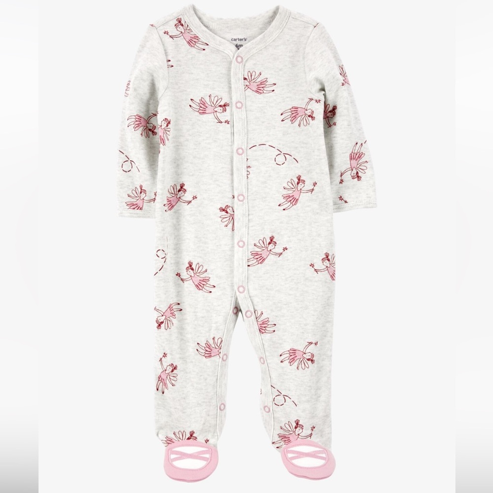 2x Carter’s sleep and play onesie pajamas Fairy with ballet slipper footie